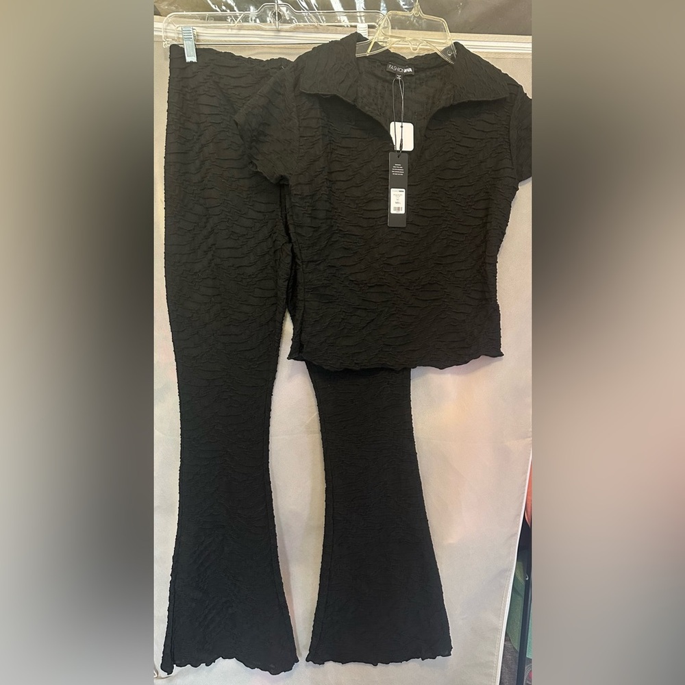 NWT Fashion Nova Black Textured Outfit